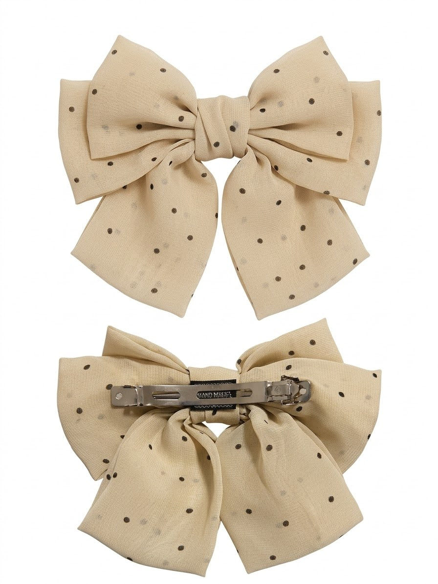 Barrette Nœud Papillon à Pois – Élégance Vintage & Maintien Parfait