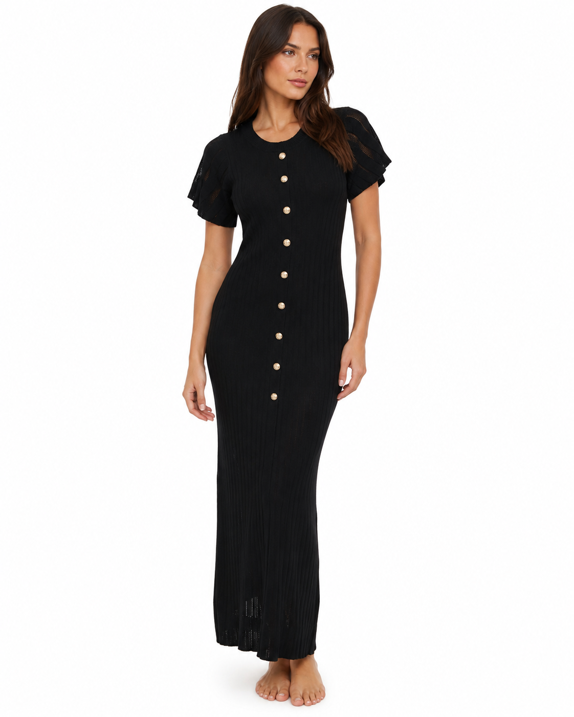 Robe en Maille Côtelée élégance