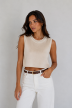 Sleeveless Beaded Top