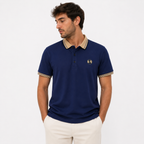 contrast collar polo shirt